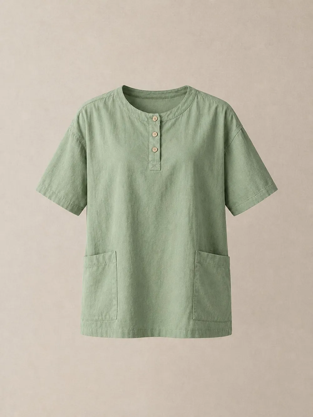 Weekend Short-Sleeve Smock — Sage