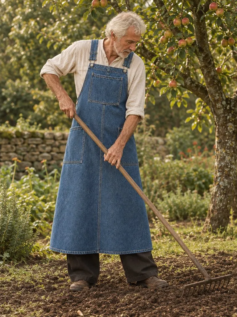 Cross-Back Pinafore Smock — Worn in the garden