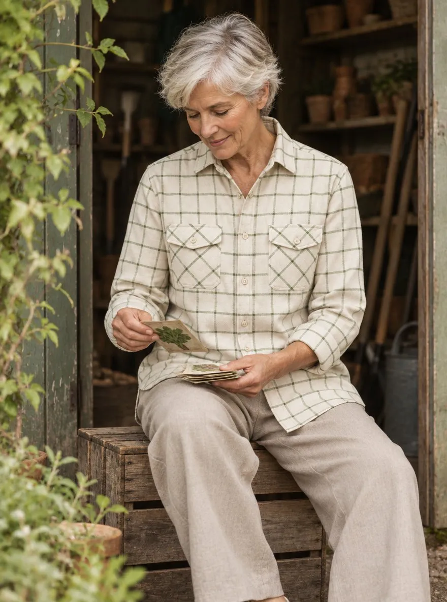 Trellis Check Shirt — Worn in the garden