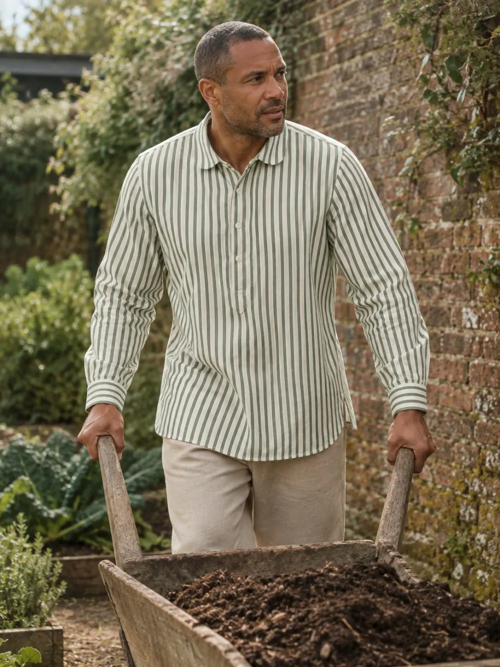 Greenhouse Stripe Shirt — Worn in the garden