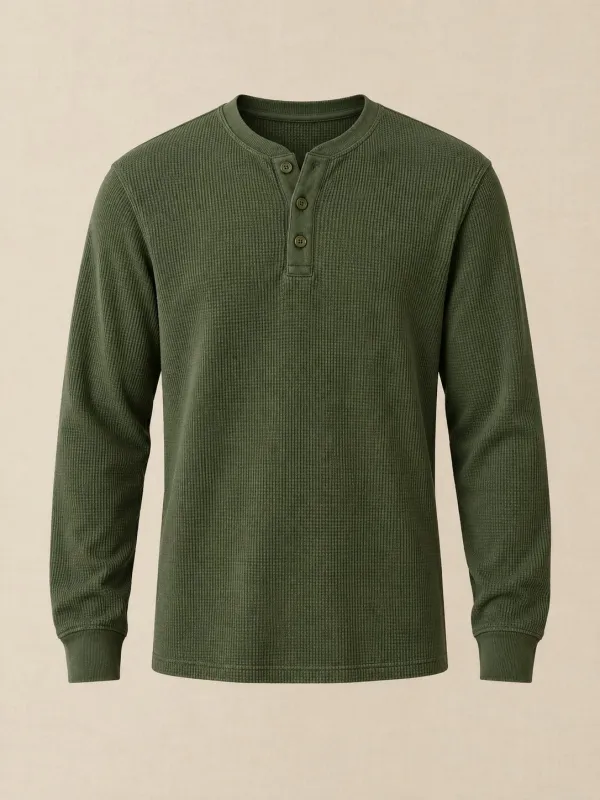 Rake Henley in Olive — front view