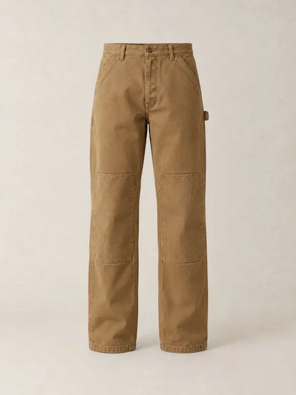 Kneeler Work Trousers in Tan — front view