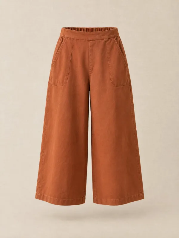 Crop Culottes in Terracotta — front view