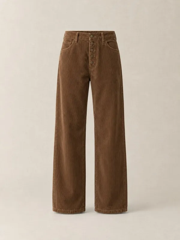 Wale Work Trousers in Tobacco — front view