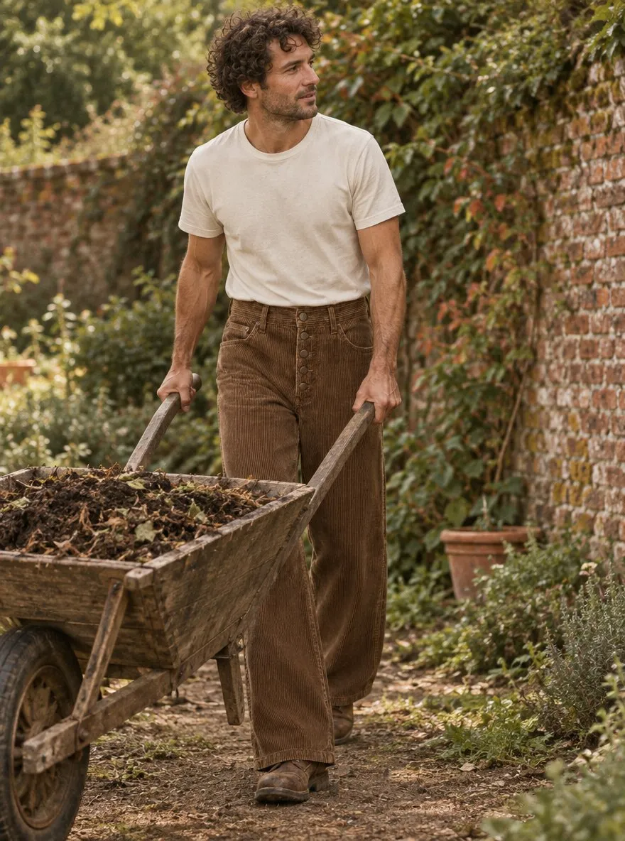Wale Work Trousers — Worn in the garden