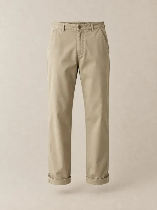 Rolled Hem Chino in Khaki — front view