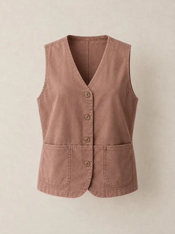 Seed Apron Vest in Clay — front view