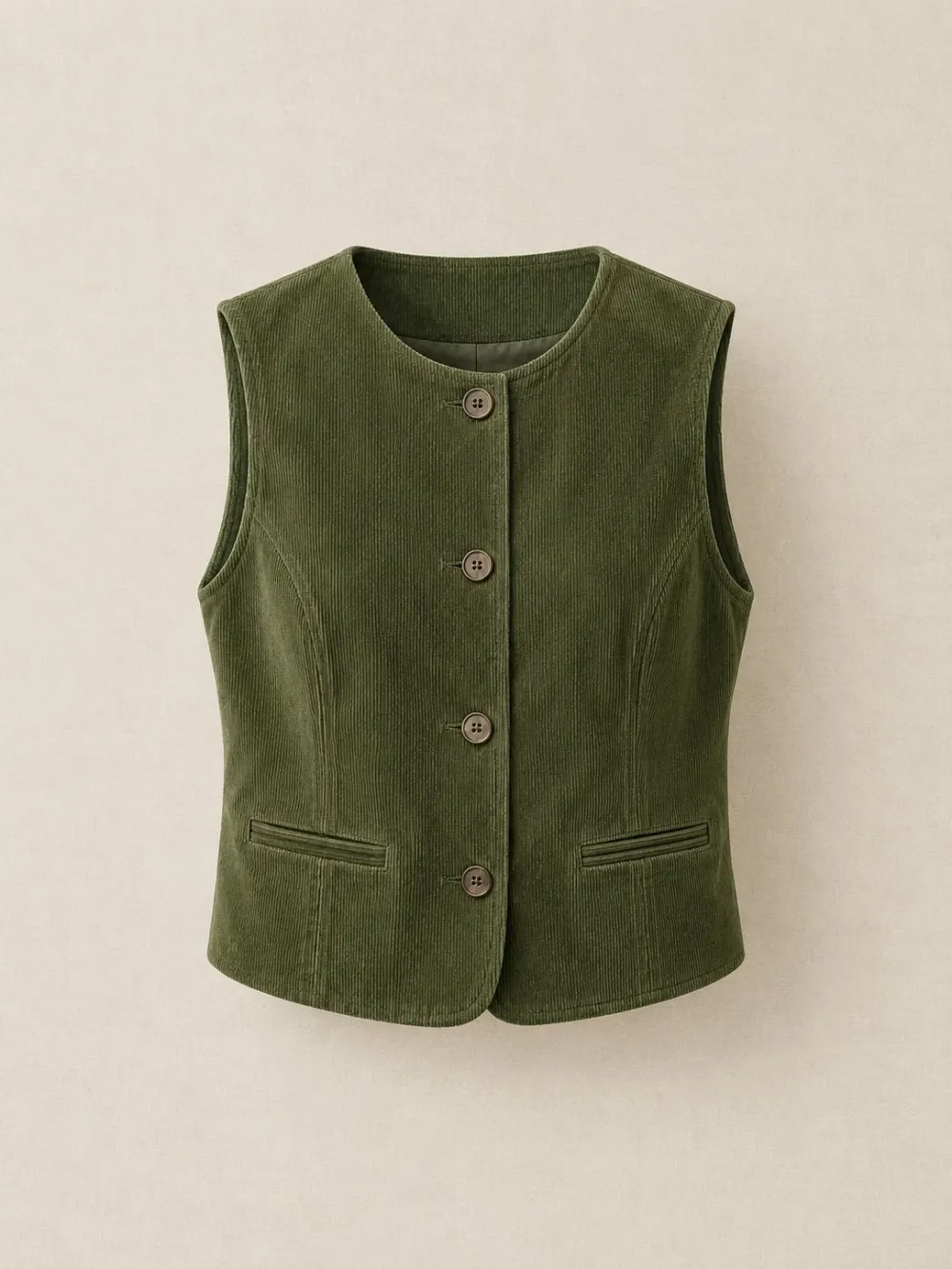 Needlecord Vest — Front view